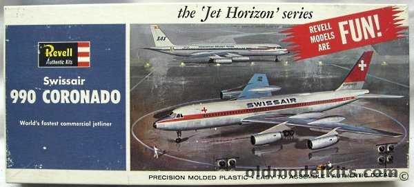 Revell 1/135 Convair 990 Coronado Jet Airliner - SwissAir - Jet Horizon Issue, H244-100 plastic model kit